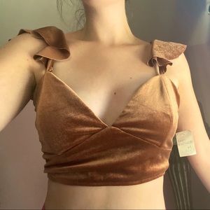 NWT Charlotte Russe Velvet Fall Crop Top Going Out